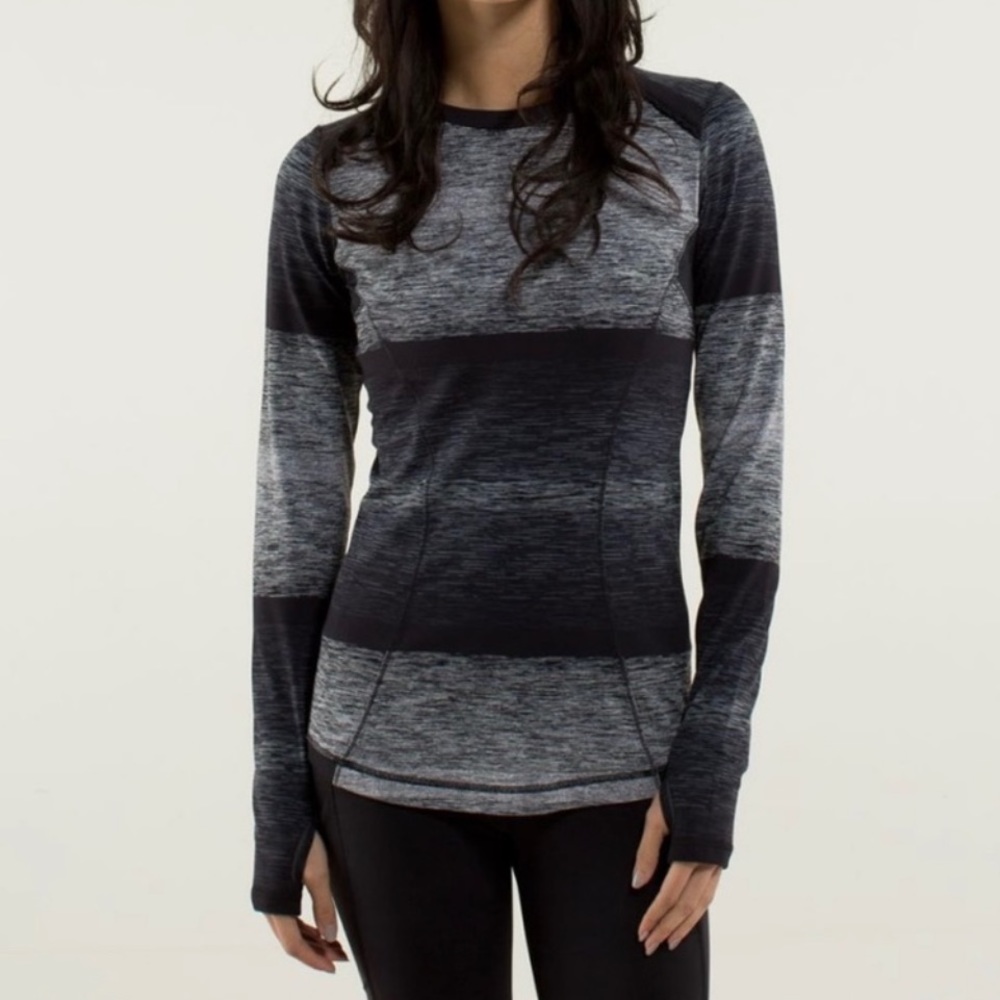 Lululemon Athletica Base Runner Long Sleeve In Universal Stripe